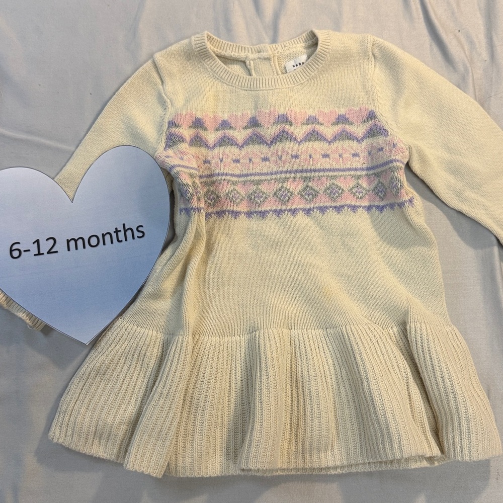 GAP  - long sleeve knit dress. Size 6-12 months